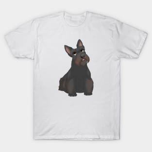 Black Scottish Terrier Dog T-Shirt